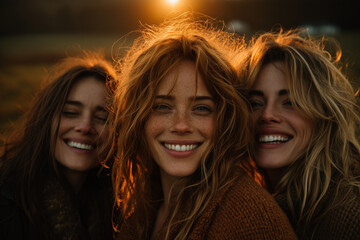 Golden Hour Laughter in a Sunlit Meadow