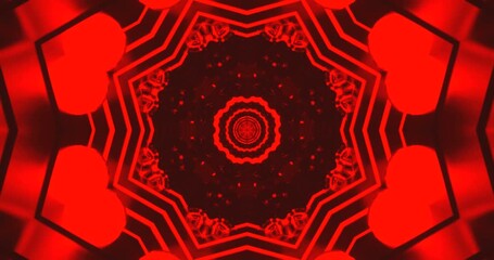 Seamless tunnel video loop creating dynamic visual effects with vibrant red patterns