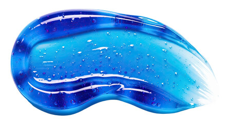 Fototapeta premium Glossy electric blue gel smear vivid crystal shine on background white