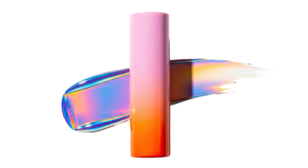 Gloss finish gradient tube and reflective smear over bright white