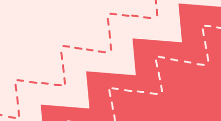 Abstract graphic depicting two contrasting dashed line paths ascending in a step-like fashion, symbolizing choices, progress, and various directions on a journey