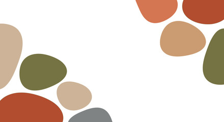 Abstract organic shapes and earthy color palette create a modern, minimalist background design, perfect for contemporary graphic projects and stylish presentations