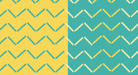 Zigzag Pattern Background in Yellow and Blue A Cheerful Graphic Design