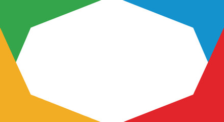 Abstract geometric background with vibrant colored edges on white space