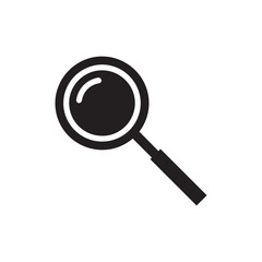 Bold solid magnifying glass symbol representing search zoom exploration and discovery functions