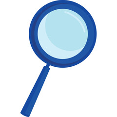 Simple Blue Magnifying Glass With A Handle On A Transparent Background Detailed Illustration Of A Scientific Tool For Examination And Analysis