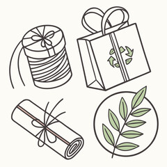 Eco- Friendly Gift Wrapping Supplies Illustration eco-friendly