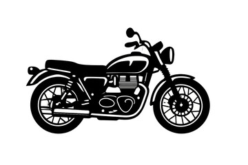 Obraz premium Classic retro vintage motorcycle silhouette for transportation and riding hobby