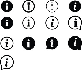 PrintInfo icons set. Information icon on isolated on background. Black info button. Info symbol. Vector, isolated on transparent background