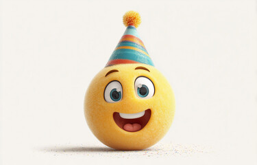 happy birthday to you! may your birthday be the start of something amazing, filled with love, laughter, and joy. happy smiling emoji character vector background design for a celebration card 