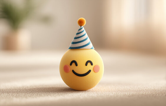 happy birthday to you! may your birthday be the start of something amazing, filled with love, laughter, and joy. happy smiling emoji character vector background design for a celebration card  - Powered by Adobe