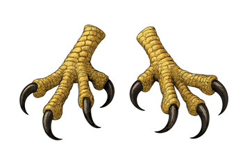 Fototapeta premium Detailed predatory bird talons with sharp black claws
