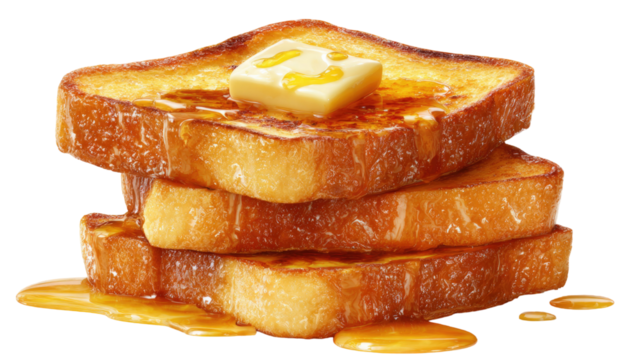 Crispy fried bread with golden texture and delicious surface showing detailed crust and appetizing cooked appearance isolated on white background