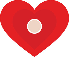 Fototapeta premium Red heart symbol with a white circle in the center