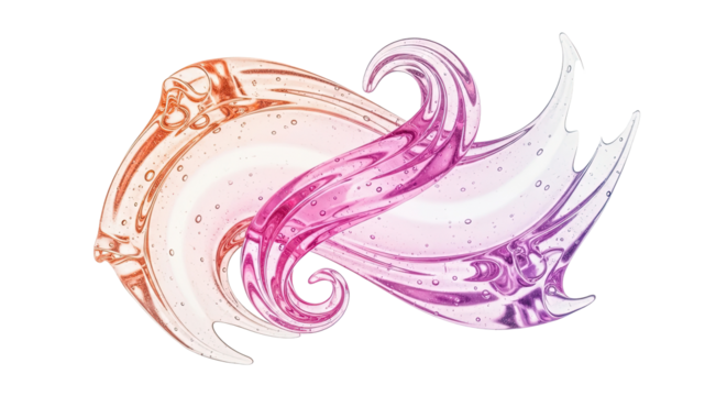 Floating smear style creamy gel shape over white