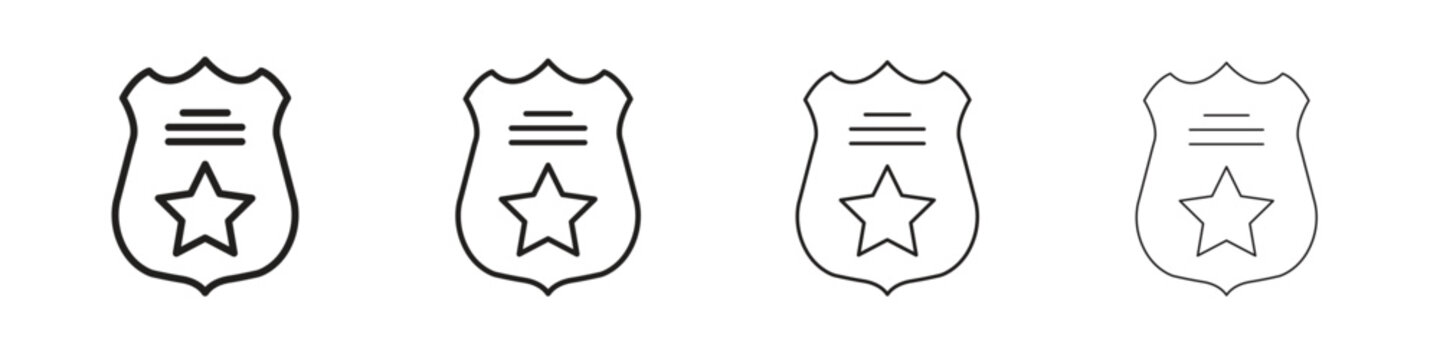Police badge icon. Vector isolated pictograms.