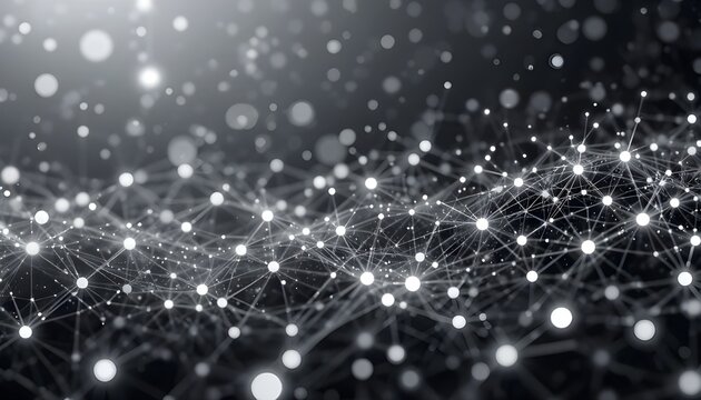 Grey and White Abstract Technology Background with Digital Connections for High-Tech Concepts