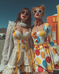 Modern Carnival Couture: High-Fashion Models in Playful Clown-Inspired Looks
