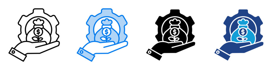 Compensation icon set multiple style collection