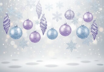 Elegant winter holiday background with sparkling ornaments