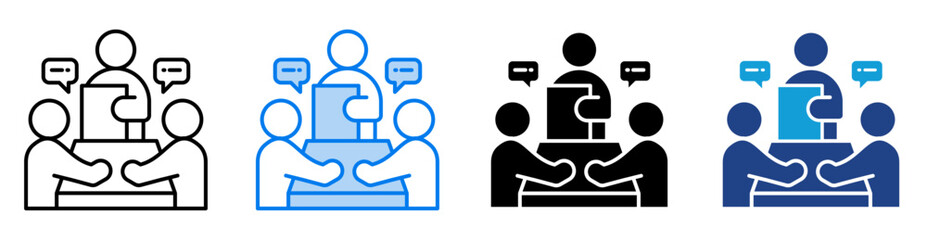 Mentoring icon set multiple style collection