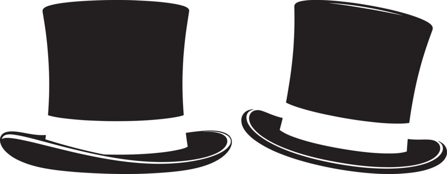 Two top hats silhouette
