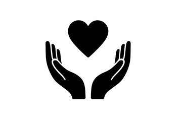 Obraz premium Open hands cradling a floating heart symbol for care and love