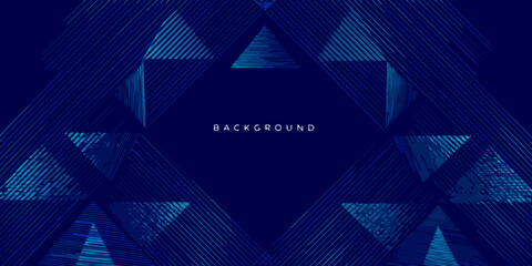 Abstract geometric background with blue triangles and diagonal lines