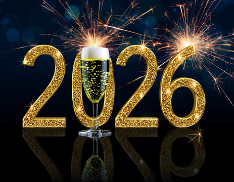 Celebrate 2026 with sparklers and champagne, a glamorous New Year's Eve toast