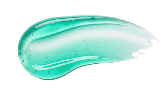 Cooling mint gel smear refreshing translucent layer on white