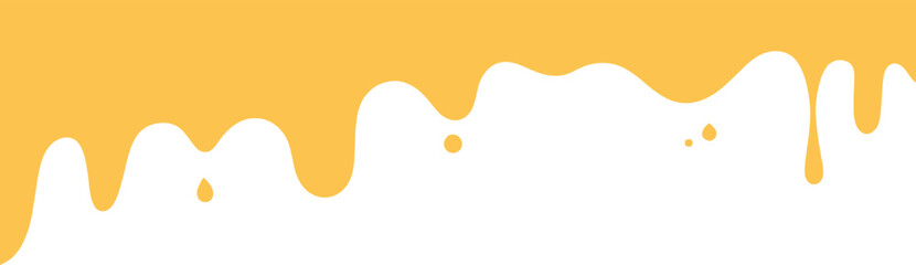 Yellow Dripping Paint Background: Fluid Liquid Melt Border Vector