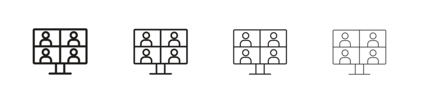 Video chat icon. Vector isolated pictograms.