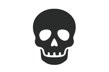 Stylized black skull representing danger, death, or poison warning symbol