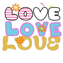 love with flower print vector art
