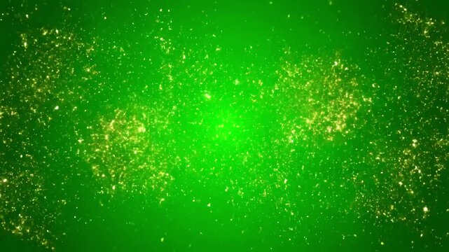 Green Screen 4k 3d golden glitter sparkling magic lights sparkle on black background intro animation birthday anniversary new year event christmas festival diwali logo reveals trail scene 1 with