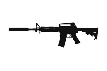 Modern tactical rifle silhouette with muzzle device