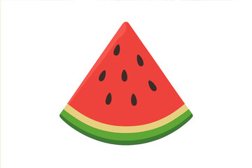 Fresh slice of watermelon fruit with seeds isolated on white background