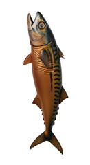 Single Mackerel Fish Isolated on a Clean White Background.