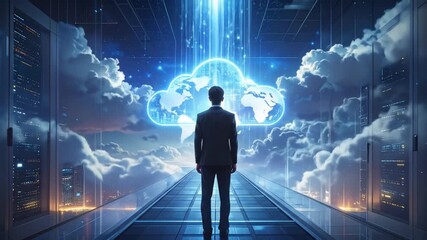 A Visionary's Stance: Navigating the Digital Cloud in a Technological Realm - Powered by Adobe