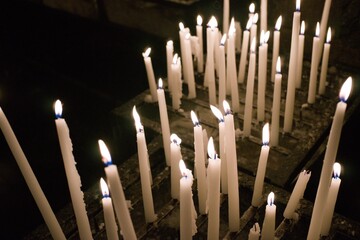 burning candles in a church of Netherland