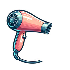 Modern hairdryer tool vector isolated on transparent background