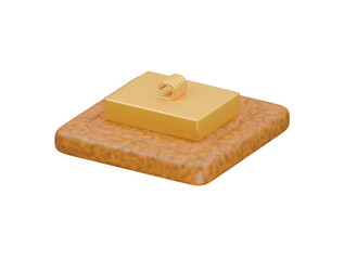 parmesan cheese icon 3d illustration render
