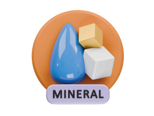 mineral icon 3d illustration render