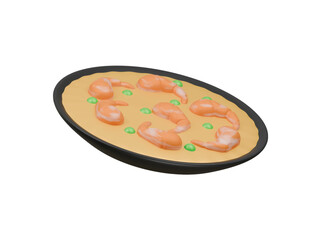 shrimp creole icon 3d illustration render