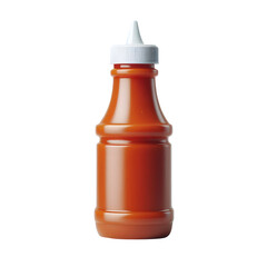 Plastic sauce bottle with cap front view isolated on transparent background