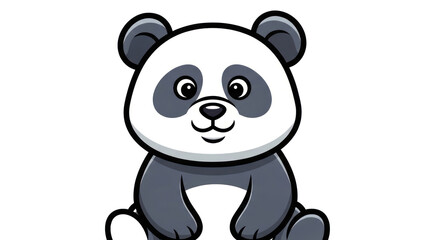 Naklejka premium Cute cartoon panda bear illustration.