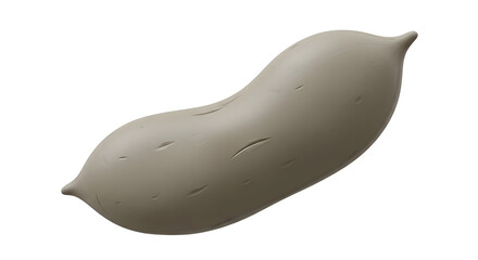 Single isolated sweet potato on a clean white background.