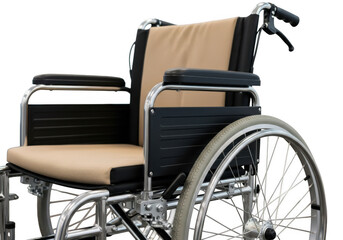 Fototapeta premium Close up view of a modern manual wheelchair isolated on transparent background