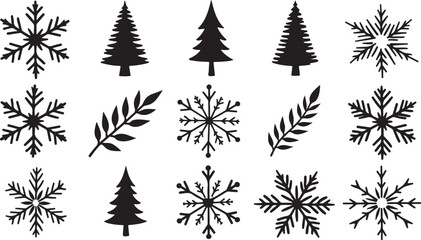 Holiday Snowflake Mandala Set | Intricate Winter Patterns & Christmas Elements