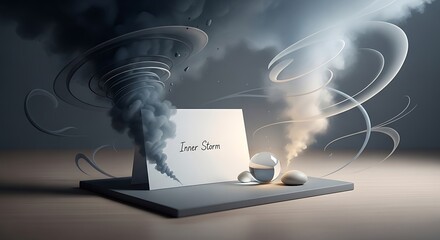 Visualize conquering your inner demons with this abstract storm design, a powerful metaphor for emotional challenges and mental strength, perfect for wellness and motivational campaigns